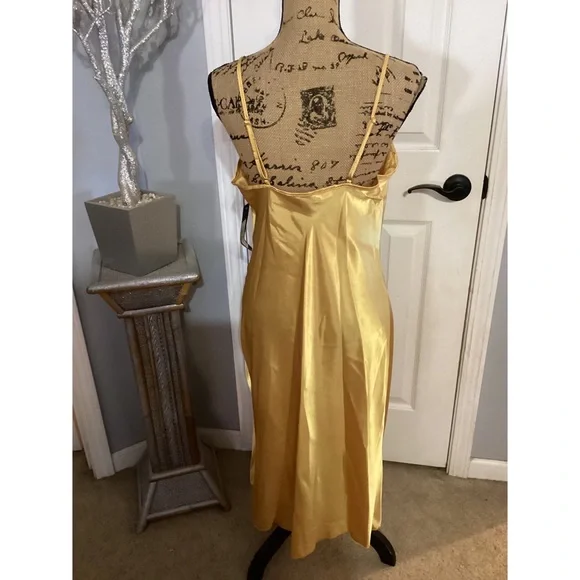 BEBE Gold Satin Dress - Picture 4 of 4